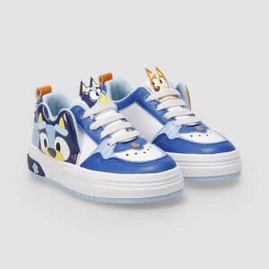 �A�j���L�����N�^�[ ���f�B�[�X �V���[�Y �X�j�[�J�[ ���[�X Licensed Character Bluey Bingo Courtoddler Boys Lace-Up Sneakers Blue �u���[