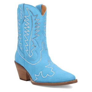 �f�B���S ���f�B�[�X �V���[�Y �u�[�c�E���C���u�[�c �X�G�[�h �A���N�� Dingo Tiny Pony Women'suede Cowgirl Ankle Boots Blue �u���[