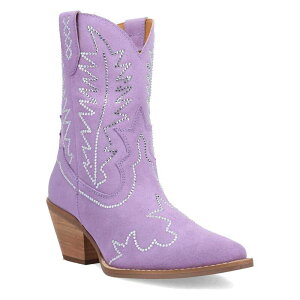 �f�B���S ���f�B�[�X �V���[�Y �u�[�c�E���C���u�[�c �X�G�[�h �A���N�� Dingo Tiny Pony Women'suede Cowgirl Ankle Boots Lavender ���x���_�[