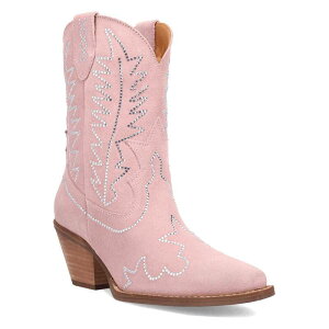 �f�B���S ���f�B�[�X �V���[�Y �u�[�c�E���C���u�[�c �X�G�[�h �A���N�� Dingo Tiny Pony Women'suede Cowgirl Ankle Boots Pink �s���N