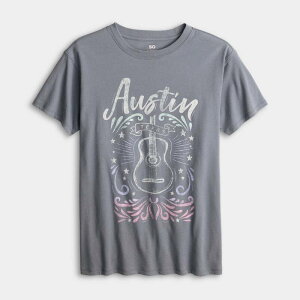 �G�X�I�[ ���f�B�[�X �g�b�v�X T�V���c �v���X�T�C�Y �O���t�B�b�N Girls 7-20 SO Short Sleeve Oversized Graphic Tee in Regular & Plusize Austin Guitar Grey �O���[