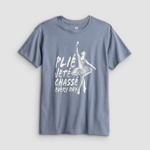 �G�X�I�[ ���f�B�[�X �g�b�v�X T�V���c �v���X�T�C�Y �O���t�B�b�N Girls 7-20 SO Short Sleeve Oversized Graphic Tee in Regular & Plusize Ballet Dancer Gray �O���[