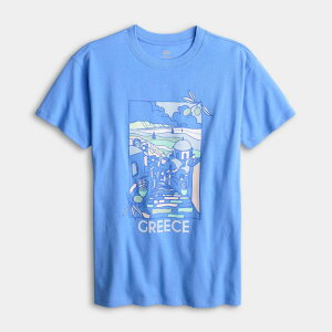 �G�X�I�[ ���f�B�[�X �g�b�v�X T�V���c �v���X�T�C�Y �O���t�B�b�N Girls 7-20 SO Short Sleeve Oversized Graphic Tee in Regular & Plusize Blue Greece �u���[