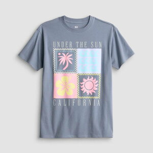 �G�X�I�[ ���f�B�[�X �g�b�v�X T�V���c �v���X�T�C�Y �O���t�B�b�N Girls 7-20 SO Short Sleeve Oversized Graphic Tee in Regular & Plusize California Grid