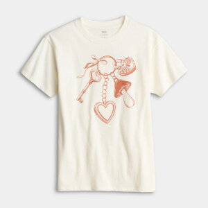 �G�X�I�[ ���f�B�[�X �g�b�v�X T�V���c �v���X�T�C�Y �O���t�B�b�N Girls 7-20 SO Short Sleeve Oversized Graphic Tee in Regular & Plusize Key Locket Charms