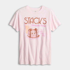 �G�X�I�[ ���f�B�[�X �g�b�v�X T�V���c �v���X�T�C�Y �O���t�B�b�N Girls 7-20 SO Short Sleeve Oversized Graphic Tee in Regular & Plusize Pancakes Pink �s���N
