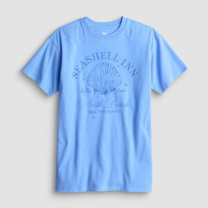 �G�X�I�[ ���f�B�[�X �g�b�v�X T�V���c �v���X�T�C�Y �O���t�B�b�N Girls 7-20 SO Short Sleeve Oversized Graphic Tee in Regular & Plusize Seashell Blue �u���[