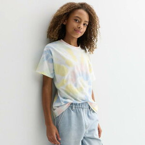 �G�X�I�[ ���f�B�[�X �g�b�v�X T�V���c �v���X�T�C�Y �O���t�B�b�N Girls 7-20 SO Short Sleeve Oversized Graphic Tee in Regular & Plusize Spiral Multi Dye �}���`�J���[