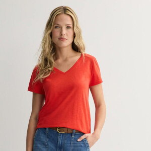 �\�m�} ���f�B�[�X �g�b�v�X T�V���c V�l�b�N �v�` Petite Sonoma Goods For Lifeveryday Short Sleeve V-Neck Tee Cosmic Lava