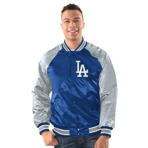 �X�^�[�^�[ ���f�B�[�X �A�E�^�[ �W���P�b�g�E�u���]�� Men'starteroyal/Gray Los Angeles Dodgers Raglan Blitz Varsity Jacket Lad Blue �u���[