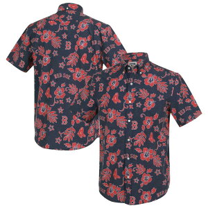 ���C���X�v�[�i�[ ���f�B�[�X �g�b�v�X T�V���c �_�E�� Men's Reyn Spooner Navy Boston Red Sox Cooperstown Kekai Performance Button-Down Top Rsx Navy �l�C�r�[
