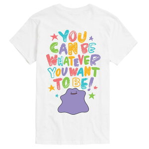 �A�j���L�����N�^�[ ���f�B�[�X �g�b�v�X T�V���c �g�[�� �O���t�B�b�N Licensed Character Big & Tall Pokmon Ditto You Can Be Whatever You Wanto Be! Graphic Tee White �z���C�g