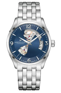 �n�~���g�� ���f�B�[�X �A�N�Z�T���[ �r���v Hamilton Jazzmaster Gent Open Heart Automatic Bracelet Watch, 42mm Silver/Blue/Silver �u���[