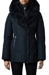 �}�b�J�[�W�� ���f�B�[�X �A�E�^�[ �W���P�b�g�E�u���]�� �_�E�� Mackage Adali Genuine Shearling Trim Down Jacket Black �u���b�N