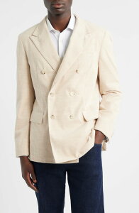 �{�X �����Y �A�E�^�[ �W���P�b�g�E�u���]�� �X�����t�B�b�g ���u �R�b�g�� �R�[�g BOSS Heston Slim Fit Double Breasted Ribbed Cotton & Alpaca Sport Coat Open Beige �x�[�W��