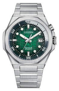 �V�`�Y�� �����Y �A�N�Z�T���[ �r���v Citizen Series 890 Automatic Bracelet Watch, 42.5mm Green/ Silver-Tone �O���[��