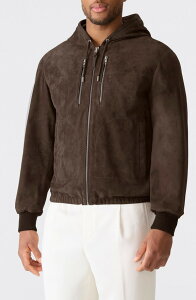 �}�b�J�[�W�� �����Y �A�E�^�[ �W���P�b�g�E�u���]�� �X�G�[�h Mackage Sylas Hooded Suede Jacket Umber