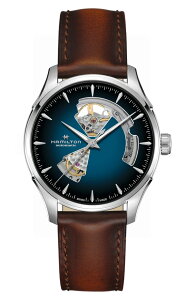 �n�~���g�� �����Y �A�N�Z�T���[ �r���v ���U�[ Hamilton Jazzmaster Open Heart Leather Strap Watch, 40mm Blue �u���[