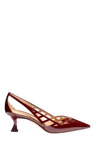 �T���g�[�j ���f�B�[�X �V���[�Y �p���v�X ���U�[ �q�[�� Santoni Women's patent leather mid-heel pump Red ���b�h