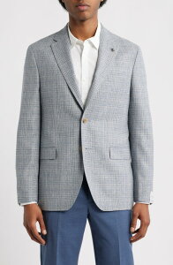 �W���b�N�r�N�^�[ �����Y �A�E�^�[ �W���P�b�g�E�u���]�� �E�[�� �V���N �R�[�g Jack Victor Midland Contemporary Fit Light Grey Plaid Wool & Silk Sport Coat Light Grey �O���[