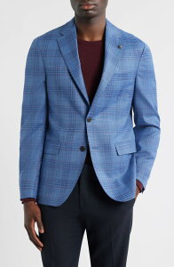 �W���b�N�r�N�^�[ �����Y �A�E�^�[ �W���P�b�g�E�u���]�� �E�[�� �R�[�g Jack Victor Midland Soft Constructed Plaid Stretch Wool Sport Coat Blue �u���[