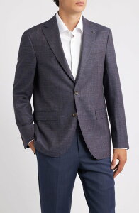 �W���b�N�r�N�^�[ �����Y �A�E�^�[ �W���P�b�g�E�u���]�� �E�[�� �V���N �R�[�g Jack Victor Midland Contemporary Fit Blue Mlange Wool & Silk Blend Sport Coat Mid Blue �u���[