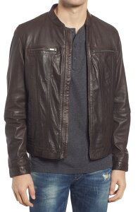 �W�����o���x�C�g�X �����Y �A�E�^�[ �W���P�b�g�E�u���]�� ���U�[ John Varvatos Band Collar Leather Jacket Chocolate �`���R���[�g