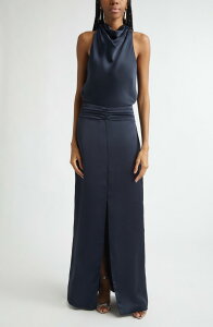 ���C�~�[ �u���b�N ���f�B�[�X �g�b�v�X �����s�[�X �T�e�� �m�[�X���[�u Ramy Brook Charmayne Sleevelessatin Gownavy �l�C�r�[