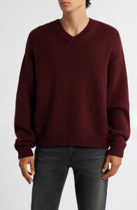 �t���[�� �����Y �A�E�^�[ �p�[�J�[�E�X�E�F�b�g �N���[�l�b�N �E�[�� �Z�[�^�[ FRAME Oversize Wool & Cashmere Crewneck Sweater Burgundy �o�[�K���f�B