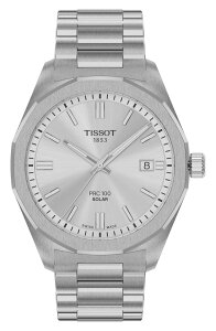 �e�B�\�b�g �����Y �A�N�Z�T���[ �r���v Tissot PRC 100 Solar Quartz Bracelet Watch, 39mm Silver �V���o�[