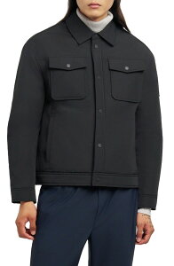 ���[�X�i�b�N�� �����Y �A�E�^�[ �W���P�b�g�E�u���]�� �V���c Moose Knuckles Jacque Bunny Wateresistant Faux Fur Lined Shirt Jacket Black �u���b�N
