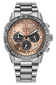 �V�`�Y�� �����Y �A�N�Z�T���[ �r���v Citizen Promaster Navihawk Eco-Drive Chronograph Bracelet Watch, 40mm Silver-Tone/Orange �I�����W