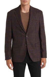 �W���b�N�r�N�^�[ �����Y �A�E�^�[ �W���P�b�g�E�u���]�� �E�[�� �R�[�g Jack Victor Midland Soft Constructed Plaid Wool Blend Sport Coat Brown �u���E��