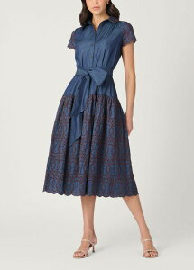 �V���V���[�i ���f�B�[�X �g�b�v�X �����s�[�X �h�J �f�j�� Shoshanna Sofia Embroideredenim Chambray Dress Denim/Espresso �f�j��