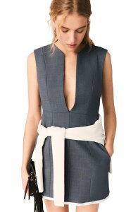 �}�[�W�� ���f�B�[�X �g�b�v�X �����s�[�X maje Layered-effectailoredress Grey �O���[