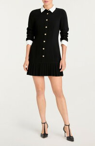 �T���N �Z�v�g ���f�B�[�X �g�b�v�X �����s�[�X �N���[�v �~�j Cinq Sept Lucilla Crepe Button-Up Minidress Black/ Ivory �A�C�{���[