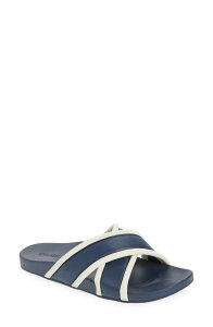 �I���J�C ���f�B�[�X �V���[�Y �T���_�� OluKai Ani Wateresistant Crisscrosslide Sandal Mood Indigo / White Sand �z���C�g