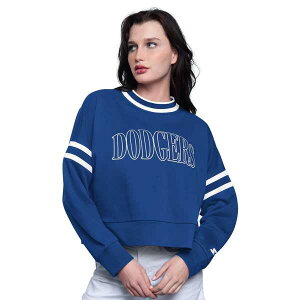 �X�^�[�^�[ ���f�B�[�X �A�E�^�[ �p�[�J�[�E�X�E�F�b�g �V���c �N���b�v�h Women'starteroyalos Angeles Dodgers Power Play Cropped Pullover Sweatshirt Royal