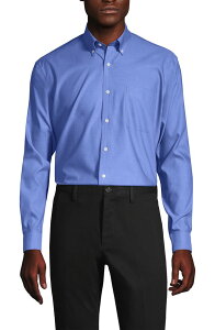 �����Y�G���h �����Y �g�b�v�X �V���c �{�^���_�E�� �R�b�g�� �_�E�� Lands' End School Uniform Tailored Fit No Iron Solid Supima Cotton Pinpoint Buttondown Collar Dresshirt Light French Blue �u���[