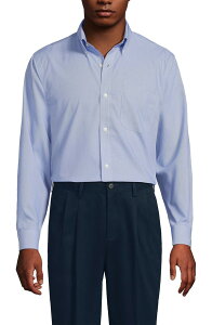 �����Y�G���h �����Y �g�b�v�X �V���c �{�^���_�E�� �R�b�g�� �_�E�� Lands' End No Iron Supima Cotton Pinpoint Buttondown Collar Dresshirt Vibrant Lapis Mini Check �`�F�b�N