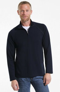 �����Y�G���h �����Y �g�b�v�X T�V���c �n�[�t�W�b�v Lands' End Long Sleeve Raglan Hybrid Quarter Zip Radiant Navy �l�C�r�[