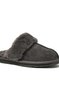 �����Y�G���h ���f�B�[�X �V���[�Y �T���_�� �X�G�[�h Lands' End Suede Furry Lined Indoor Outdoor Slippers Dark Gray Suede �O���[