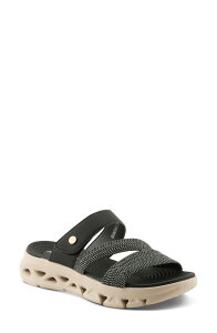 �t���N�T�X ���f�B�[�X �V���[�Y �q�[�� �v���b�g�t�H�[�� �T���_�� Flexus by Spring Step Galvanesa Platform Slide Sandal Black �u���b�N