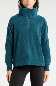 �[�� ���f�B�[�X �A�E�^�[ �p�[�J�[�E�X�E�F�b�g �n�[�t�W�b�v �V���c Zella Half Zip Waffle Stitch Sweatshirteal Seagate Marl �}�[��