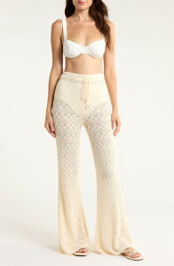 �G���� ���f�B�[�X �{�g���X ���M���X �p���c �Z�[�^�[ Elan Pointelle Cover-Up Sweater Pants Natural