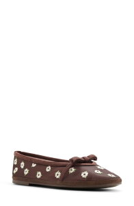 �A���h ���f�B�[�X �V���[�Y �p���v�X ALDO Aurabella Ballet Flat Brown/ Flower �u���E��