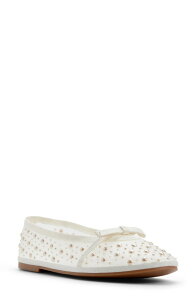 �A���h ���f�B�[�X �V���[�Y �p���v�X ALDO Aurabella Ballet Flat White/ Pearl �z���C�g
