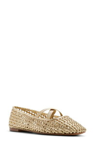 �A���h ���f�B�[�X �V���[�Y �p���v�X ALDO Cornelia Ballet Flat Gold �S�[���h