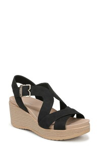 �h�N�^�[�E�V���[�� ���f�B�[�X �V���[�Y �q�[�� �T���_�� Dr. Scholl's Cali Beach Slingback Platfrom Wedge Sandal Black �u���b�N