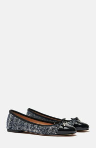 �X�J���b�\ ���f�B�[�X �V���[�Y �p���v�X SCAROSSO Carla Ballet Flats Blue - Tweed �u���[